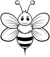 Obraz premium Cute bee coloring page