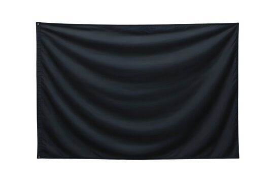 Dramatic dark fabric backdrop with grommets ready for your custom design and impactful presentation