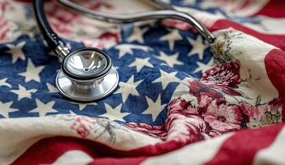 Close-up of the American flag, highlighting its intricate design and colors, symbolizing freedom and national pride