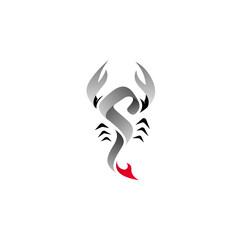 scorpion logo and its highly poisonous tail, tattoo logos