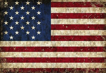 Close-up of the American flag on a black background, with ample copy space. High-quality photo with focus stacking. Close-up of an American flag on a dark gray background