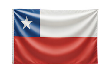 Naklejka premium Vibrant Chilean flag waving proudly, symbolizing national pride and heritage, perfect for patriotic displays.