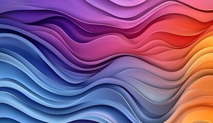 Colorful background with wavy shapes and gradients, simple shapes, gradients in shades of purple, blue, orange, and red, modern design, vector illustration.
