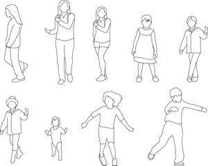 vector sketch illustration silhouette design image of a child playing 