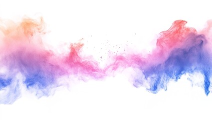 Colorful powder explosion on a white background, PNG file.