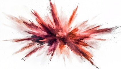 Colorful powder explosion on a white background, PNG file.