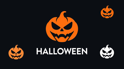 A spooky Halloween graphic with carved pumpkins and the word 