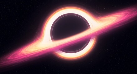 Artistic Rendering of a Black Hole with Accretion Disk, Cosmic Phenomenon.