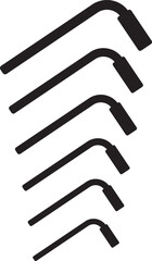 Silhouette Allen Key Set Vector Design