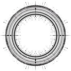 Captivating abstract circular design with intricate patterns for modern tech and spiritual themes
