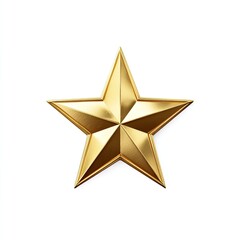 Obraz premium A shiny, golden five-pointed star isolated against a clean white background