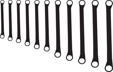 Silhouette Socket Wrench Set Vector Design   