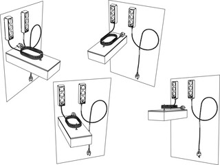 vector sketch illustration silhouette design of plug for electrical plug  