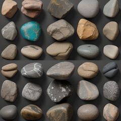stones on a white background