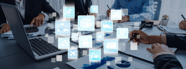 Goods delivery tracking icons show shipping, goods delivery routes, and loEnticeics monitoring. Goods delivery tracking ensures timely goods delivery, secure handling, and accurate tracking. Entice