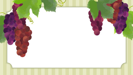 水彩風のブドウのイラスト背景