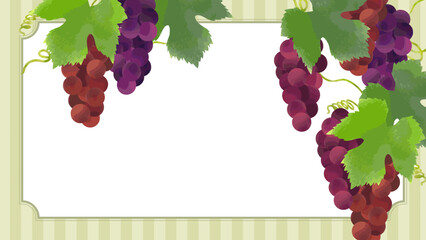 水彩風のブドウのイラスト背景