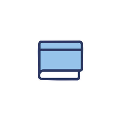 Fototapeta premium Light blue book with dark outline, simple design