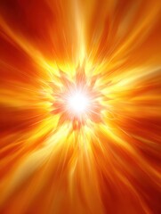 Obraz premium A stunning display of radiant light bursting forth in a swirl of warm colors represents an energetic and vibrant cosmic event with dynamic motion.