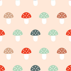 Colorful Polka Dot Mushroom Pattern