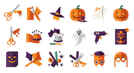 Halloween craft projects crafting halloween decorations with scissors glue gun sewing accessories for holiday-themed art  creative homemade decor