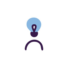 Idea person lightbulb head