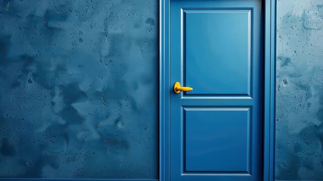 The Blue Door: This image features a striking blue door, a symbol of opportunity and new beginnings, set against a textured wall, creating a sense of depth and mystery.