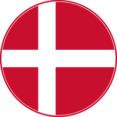 Denmark Circle Flag, Denmark Flag Icon