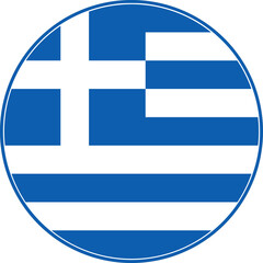 Greece Circle Flag, Greece Flag Icon