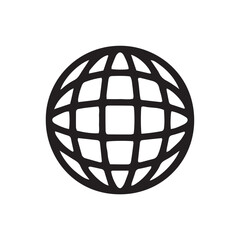 Global sphere icon representing worldwide connection and digital network, a versatile symbol for international business and online communication