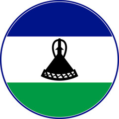 Lesotho Circle Flag, Lesotho Flag Icon