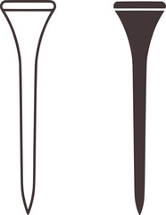 Golf tee outline and solid fill sport equipment
