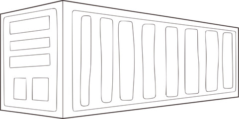 Shipping container outline perspective view cargo container logistics