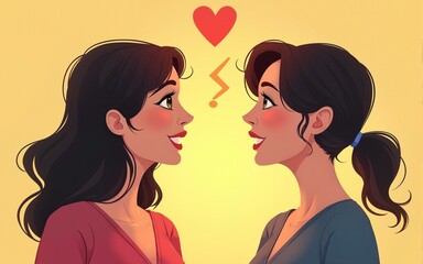 女, 女性, 2人, 見つめ合う女性, 友情, 対立, 愛, 不一致, Woman, female, two, staring women, friendship, conflict, love, disagreement. High quality