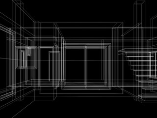 modern empty hall  interior design, 3d rendering