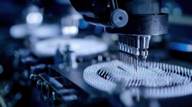 Detailed view of a nanofilm being tested on a steel sheet in a lab focusing on cuttingedge corrosion protection technologies with background out of focus.