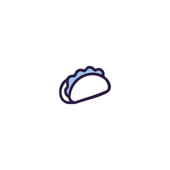 Blue and black taco icon