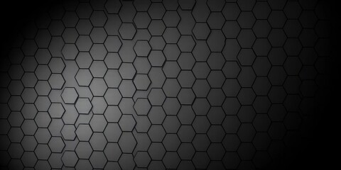 Abstract hexagon pattern, black gradient fading to gray texture,  faded,  backdrop