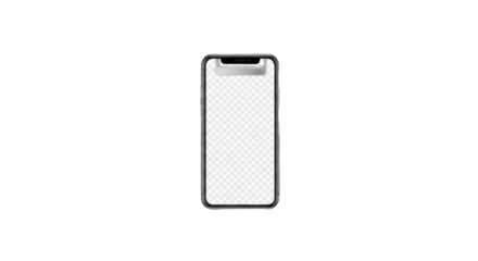 Mobile device mockup Desert Titanium, blank screen isolated on white background