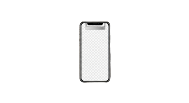 Mobile device mockup Desert Titanium, blank screen isolated on white background