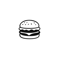 Simple line drawing of a hamburger