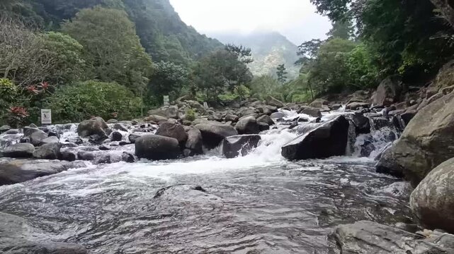 waterfall in the mountains