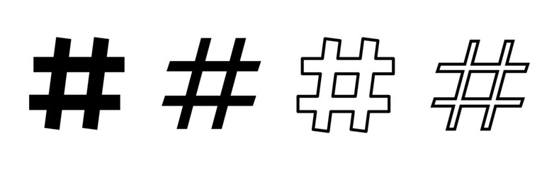 Hashtag icon set. hashtag symbol