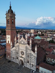 Fototapeta premium Aerial View of the Facade of Monza Cathedral, Italy