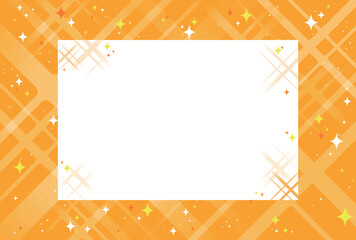 キラキラポップな背景素材 光り輝く オレンジ色 グリッター バックグラウンド  枠 フレーム