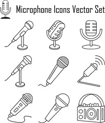 Obraz premium Microphone Icons Vector set