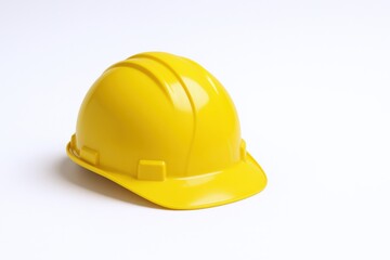 Yellow Hard Hat Isolated on White Background for Construction, Safety, and Industrial Applications