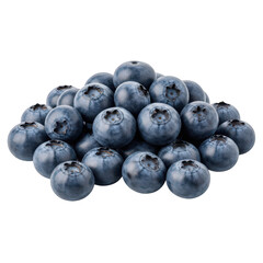 Heap of Fresh Blueberries Isolated on Transparent Background Ripe Berries Antioxidant Superfood Healthy Diet Ingredient Summer Harvest