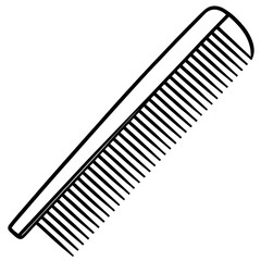 Minimalist Comb Line Art Vector on White Background