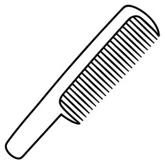Minimalist Comb Line Art Vector on White Background